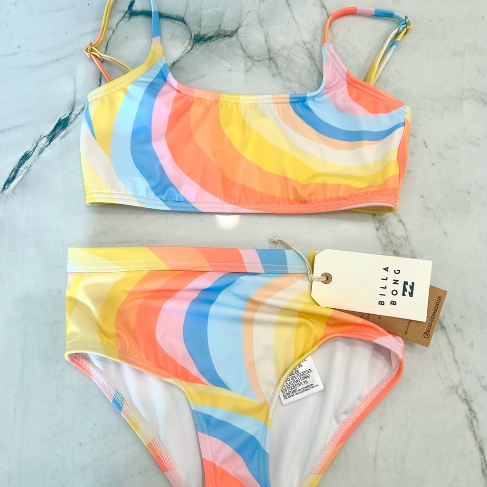 ❗️SALE❗️Billabong Pink and Orange Bikini Retro-Inspired Swimwear BNWT